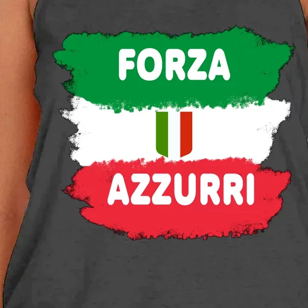 Italy Soccer Football Azzurri Forza Italia Women's Knotted Racerback Tank