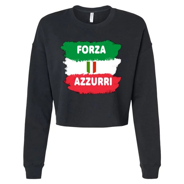 Italy Soccer Football Azzurri Forza Italia Cropped Pullover Crew