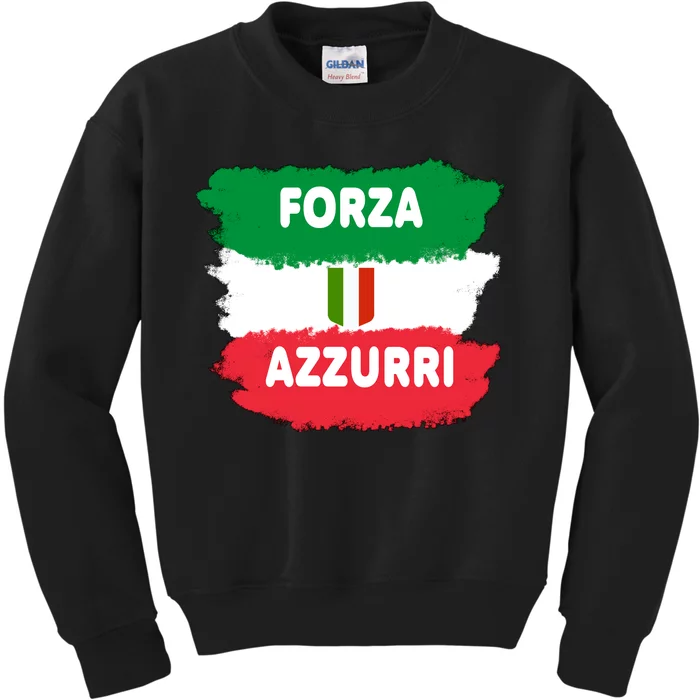 Italy Soccer Football Azzurri Forza Italia Kids Sweatshirt