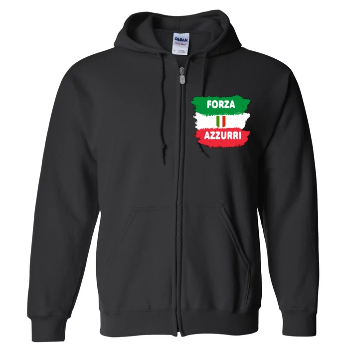 Italy Soccer Football Azzurri Forza Italia Full Zip Hoodie