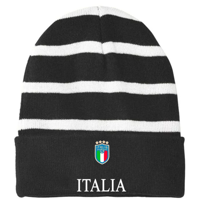 Italy Soccer Jersey Euros Italia Striped Beanie with Solid Band