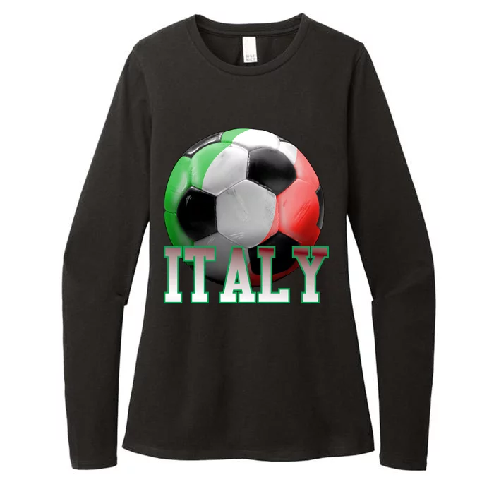 Italy Soccer Logo Womens CVC Long Sleeve Shirt