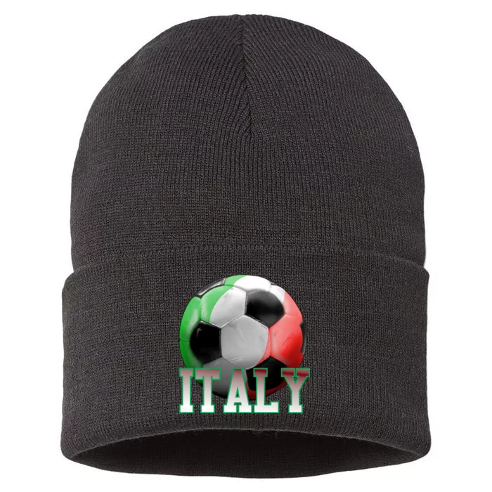 Italy Soccer Logo Sustainable Knit Beanie