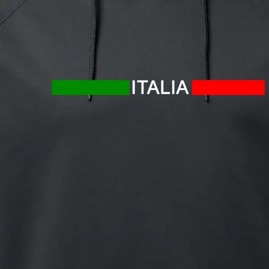 Italy Soccer Strip Logo Euro Italia Performance Fleece Hoodie