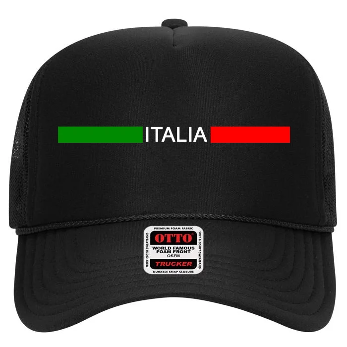 Italy Soccer Strip Logo Euro Italia High Crown Mesh Trucker Hat