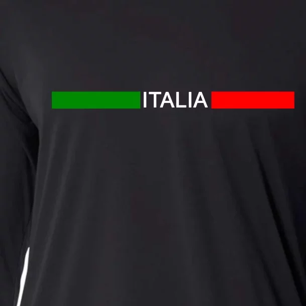 Italy Soccer Strip Logo Euro Italia Cooling Performance Long Sleeve Crew