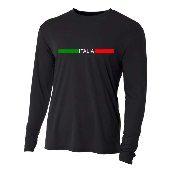 Italy Soccer Strip Logo Euro Italia Cooling Performance Long Sleeve Crew