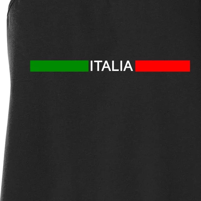 Italy Soccer Strip Logo Euro Italia Women's Racerback Tank