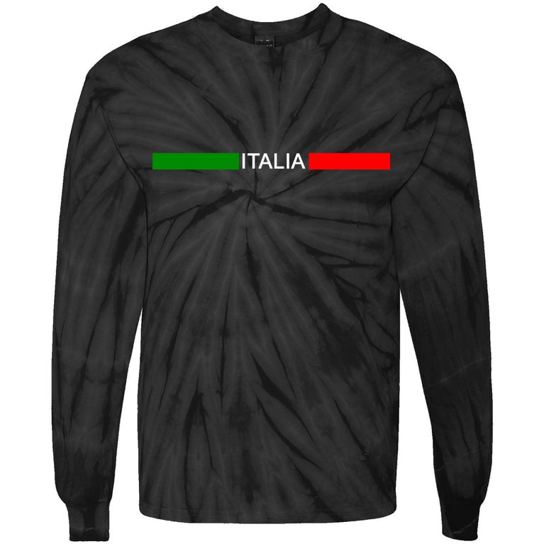 Italy Soccer Strip Logo Euro Italia Tie-Dye Long Sleeve Shirt