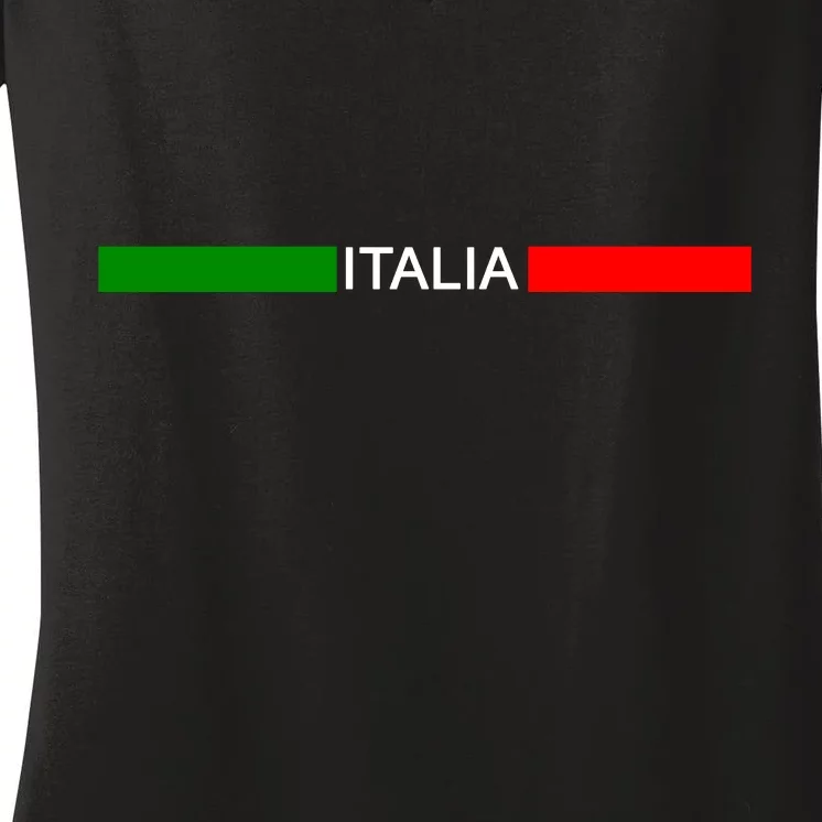 Italy Soccer Strip Logo Euro Italia Women's V-Neck T-Shirt