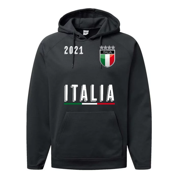 Italy Soccer Team Jersey Italia Flag Performance Fleece Hoodie