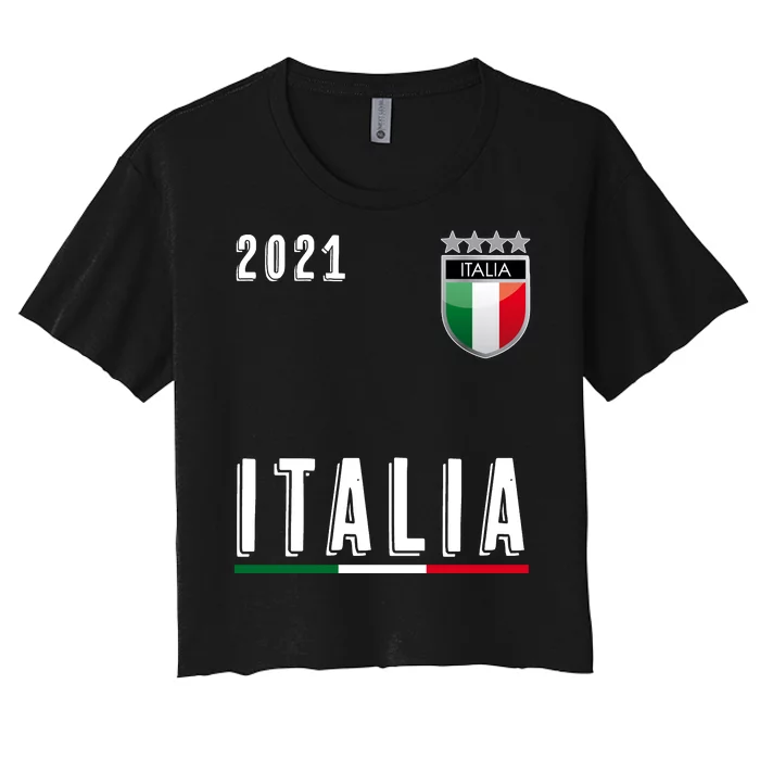 Italy Soccer Team Jersey Italia Flag Women's Crop Top Tee