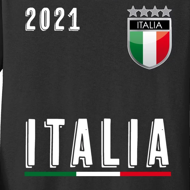 Italy Soccer Team Jersey Italia Flag Kids Long Sleeve Shirt