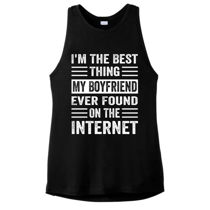 I'm The Best Thing My Friend Ever Found On The Internet Funny Gift Ladies Tri-Blend Wicking Tank