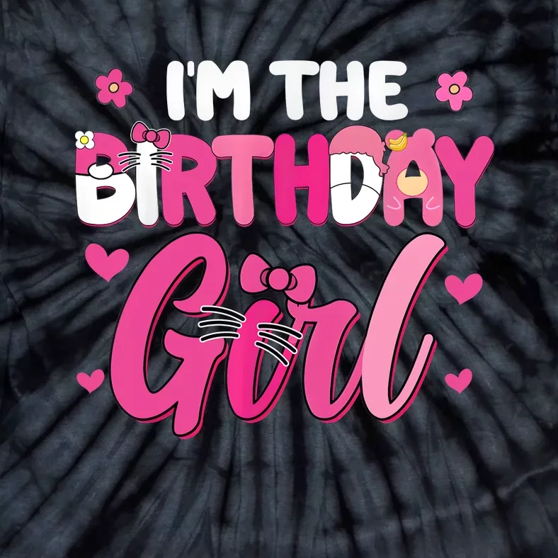 Im The Birthday Girl Cat Kitty Family Matching Party Tie-Dye T-Shirt