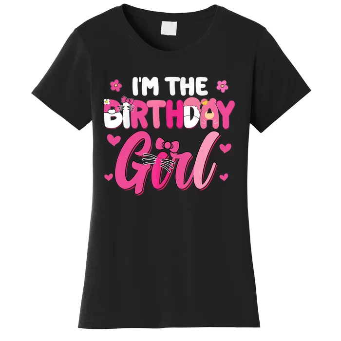 Im The Birthday Girl Cat Kitty Family Matching Party Women's T-Shirt