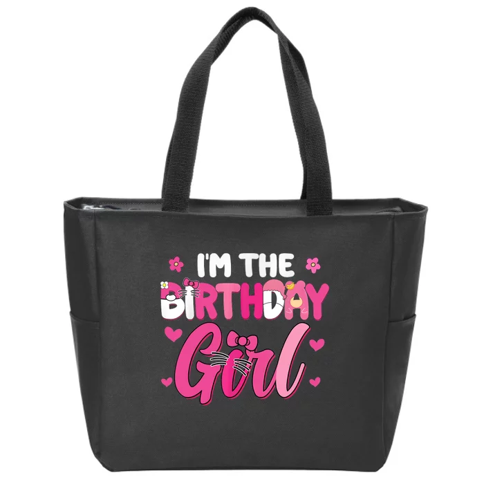 Im The Birthday Girl Cat Kitty Family Matching Party Zip Tote Bag