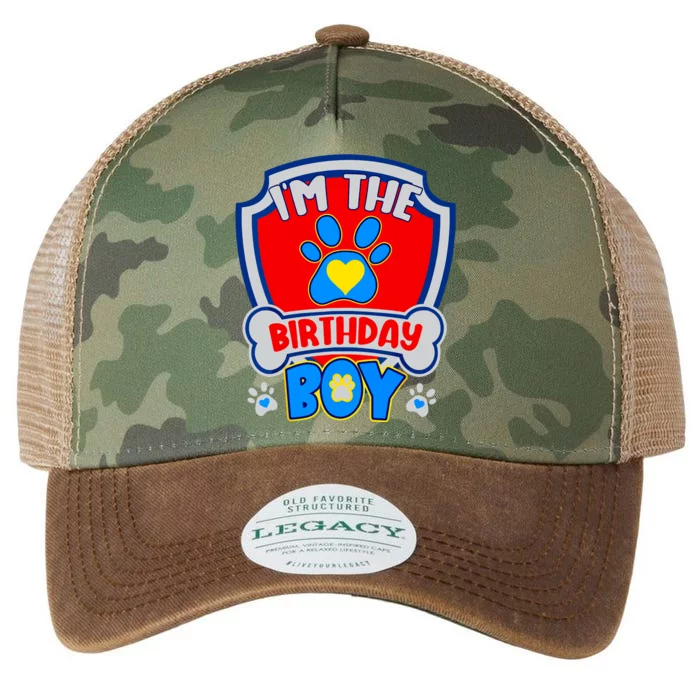 Im The Birthday Boy Dog Paw Family Matching Legacy Tie Dye Trucker Hat