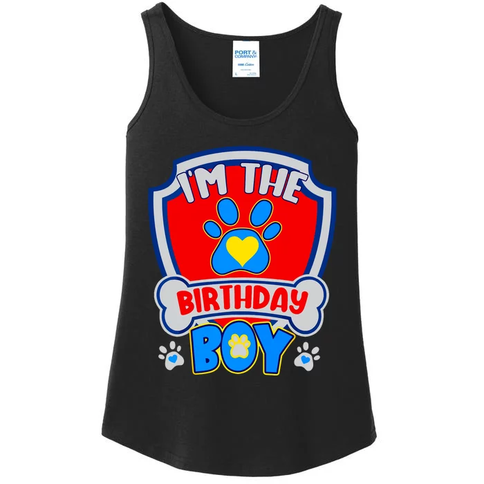 Im The Birthday Boy Dog Paw Family Matching Ladies Essential Tank