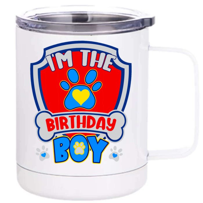 Im The Birthday Boy Dog Paw Family Matching Front & Back 12oz Stainless Steel Tumbler Cup