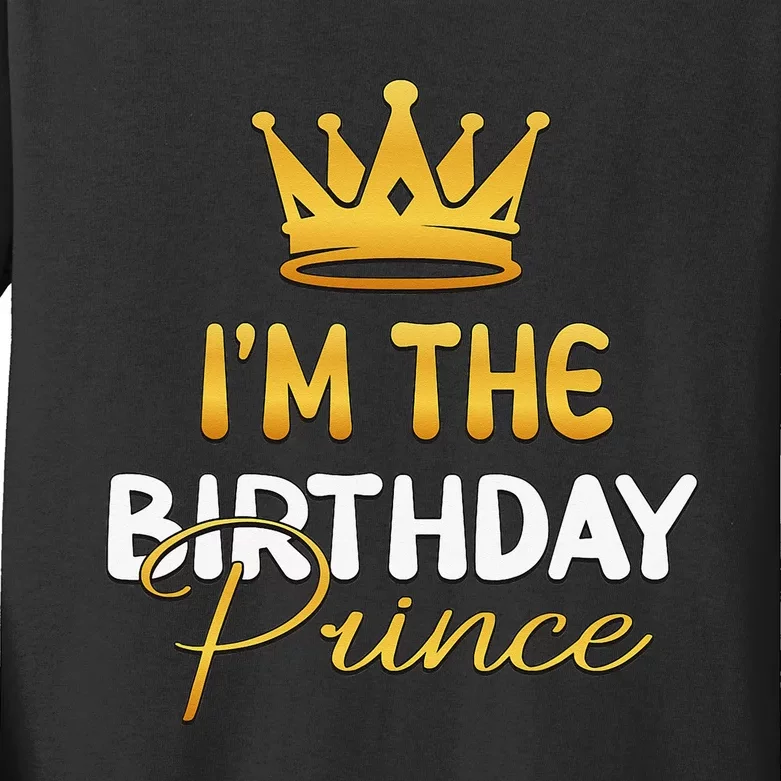 I'm The Birthday Prince Bday Party Idea For Him Kids Long Sleeve Shirt