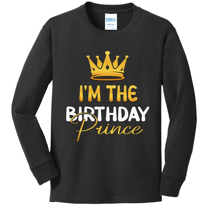 I'm The Birthday Prince Bday Party Idea For Him Kids Long Sleeve Shirt