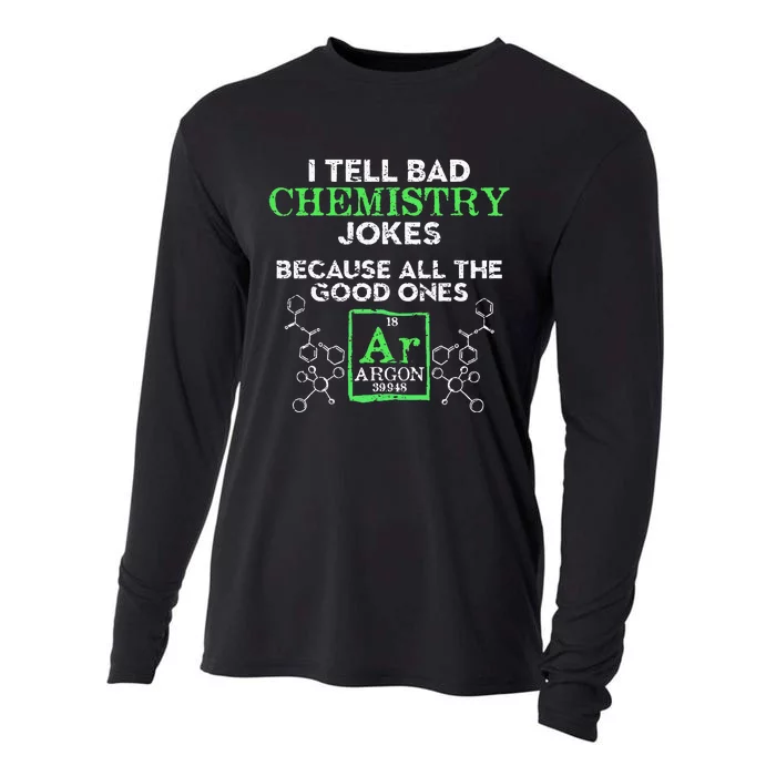 I Tell Bad Jokes Argon Funny Chemistry Joke Cooling Performance Long Sleeve Crew