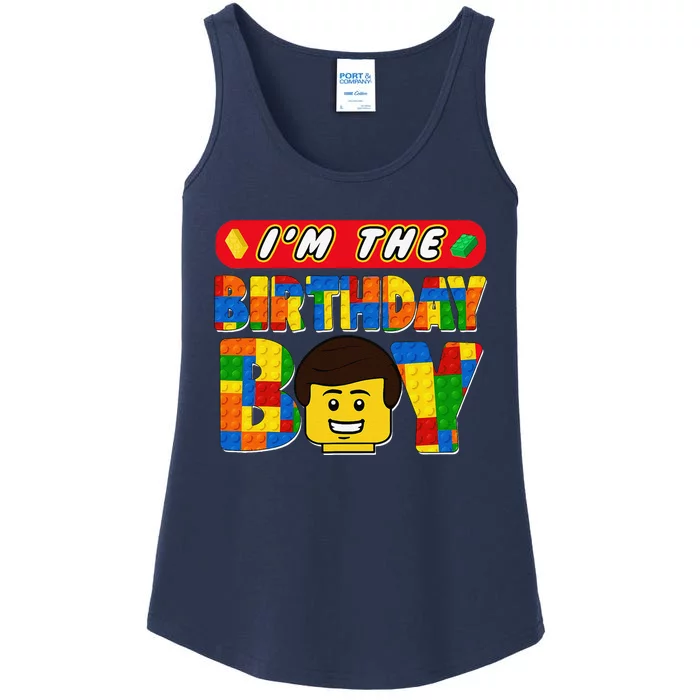 Im The Birthday Boy Building Brick Family Matching Ladies Essential Tank