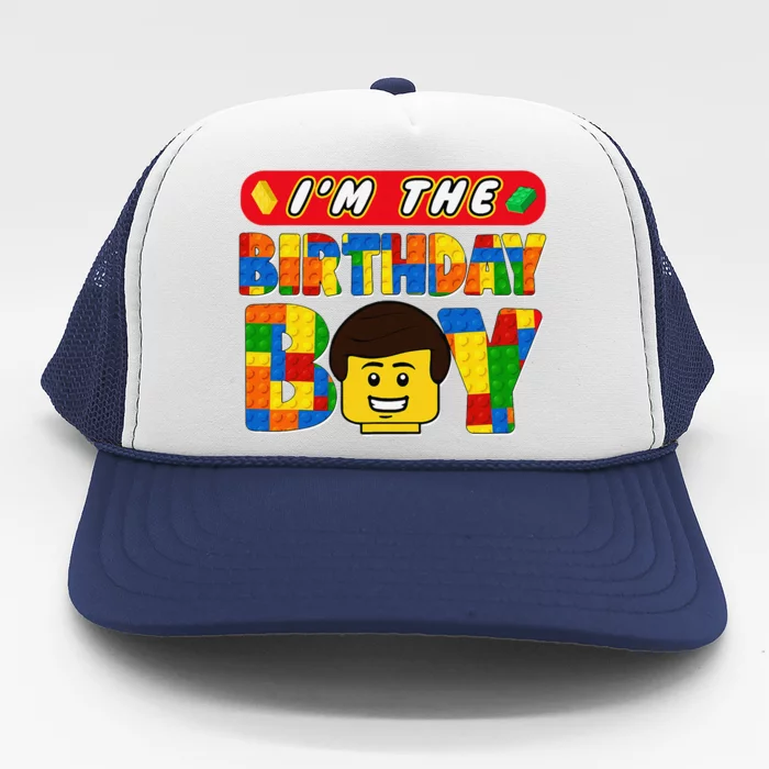 Im The Birthday Boy Building Brick Family Matching Trucker Hat