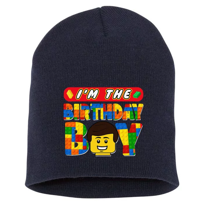 Im The Birthday Boy Building Brick Family Matching Short Acrylic Beanie