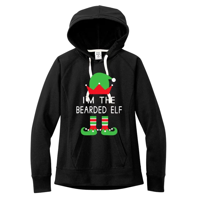 Im The Bearded Elf Funny Christmas Women's Fleece Hoodie