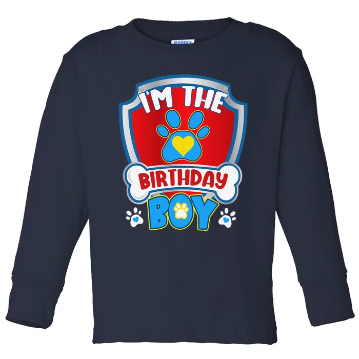 Im The Birthday Boy Dog Paw Family Matching Toddler Long Sleeve Shirt