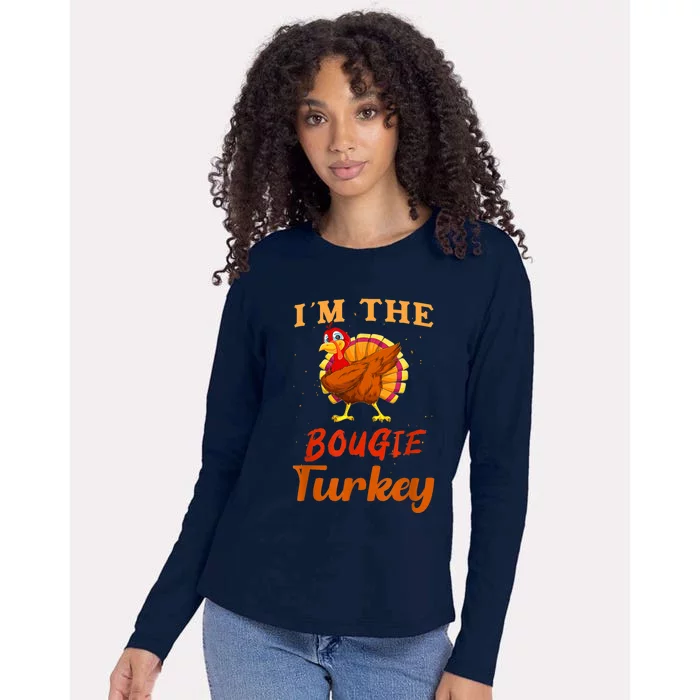 I'm The Bougie Turkey Funny Thanksgiving Matching Family Womens Cotton Relaxed Long Sleeve T-Shirt