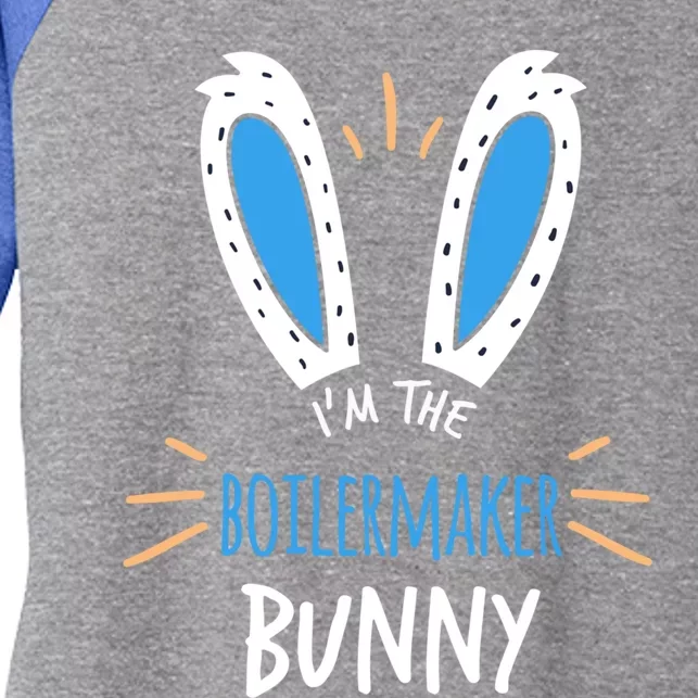 I'm The Boilermaker Bunny Ears Welder Easter Sunday Gift Women's Tri-Blend 3/4-Sleeve Raglan Shirt