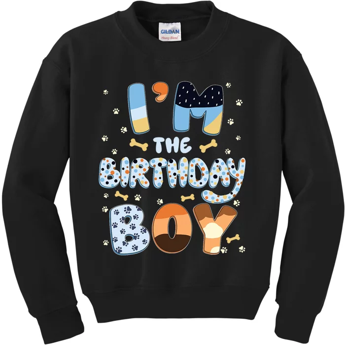 Im The Birthday Boy Dog Family Party Decorations Kids Sweatshirt