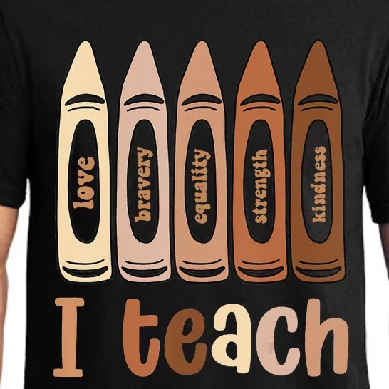 I Teach Black History Month Melanin Afro African Teacher Pajama Set