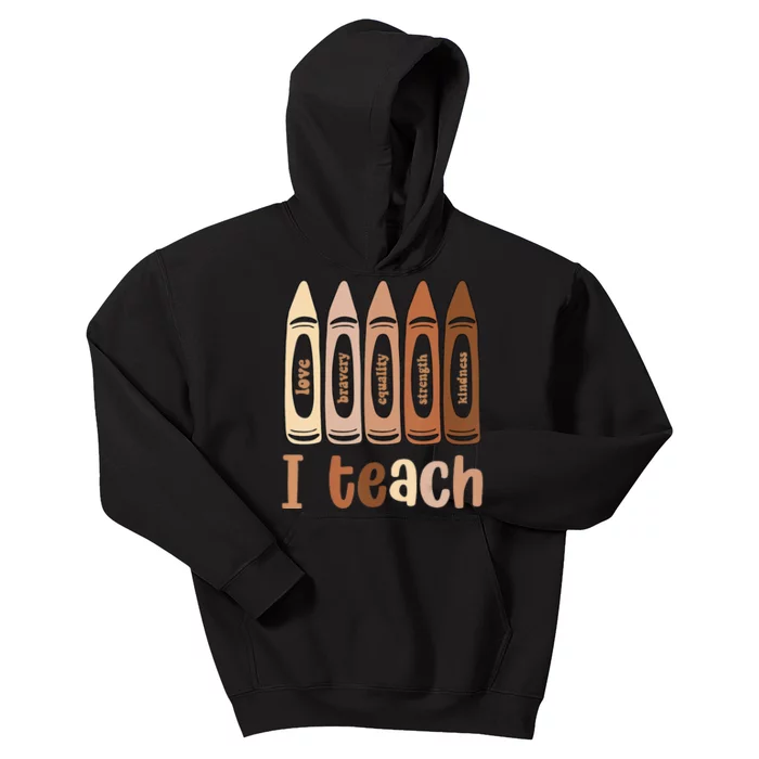 I Teach Black History Month Melanin Afro African Teacher Kids Hoodie