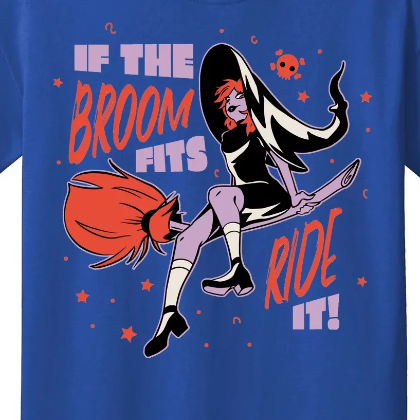 If The Boom Fits Ride It Halloween Witch Kids T-Shirt