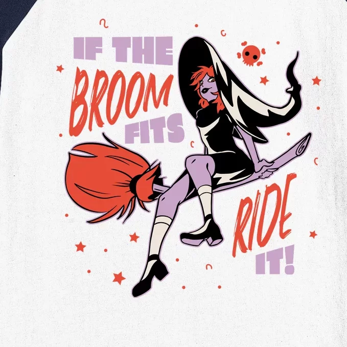 If The Boom Fits Ride It Halloween Witch Baseball Sleeve Shirt