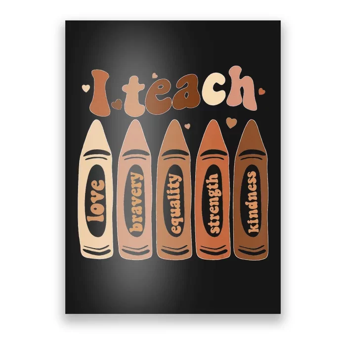 I Teach Black History Month Melanin Afro African Teacher Poster