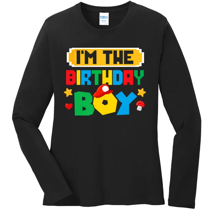 Im The Birthday Boy Game Gaming Family Matching Ladies Long Sleeve Shirt