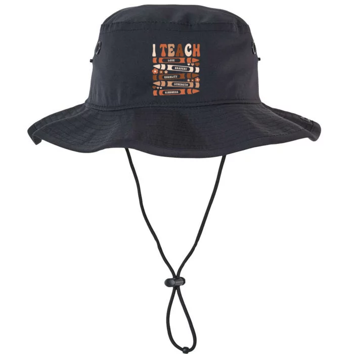 I Teach Black History Month Groovy African Melanin Teacher Legacy Cool Fit Booney Bucket Hat