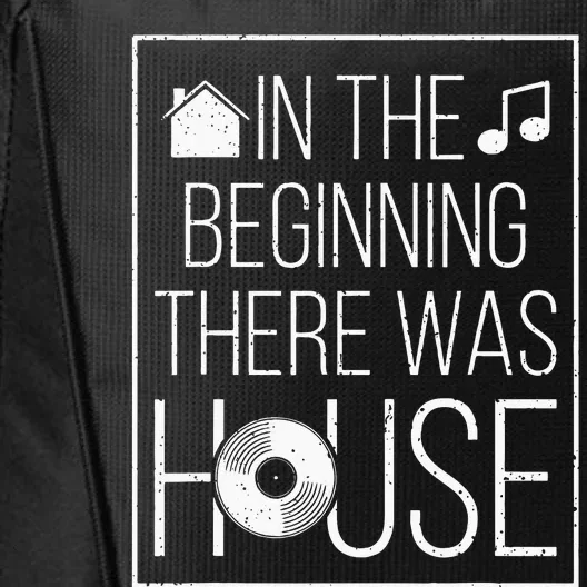 In The Beginning There Was House Music EDM Quote DJ Rave City Backpack