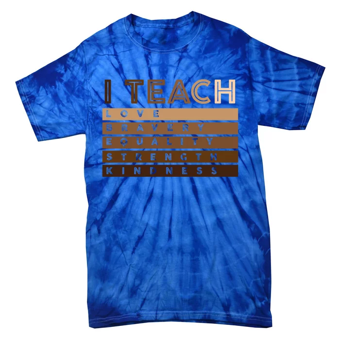 I Teach Black History Celebrate Juneteenth Black Teacher Gift Tie-Dye T-Shirt