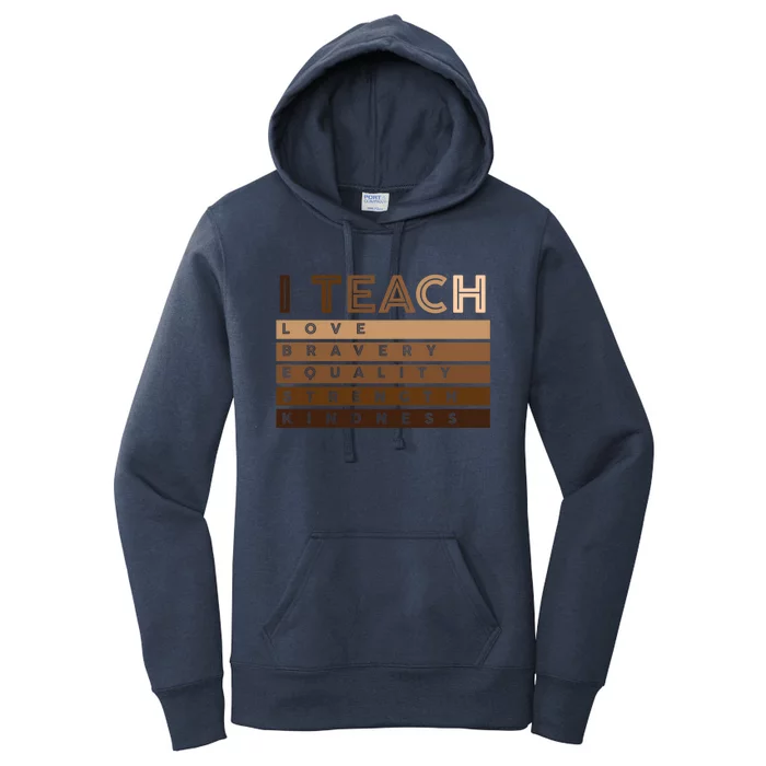 I Teach Black History Celebrate Juneteenth Black Teacher Gift Women's Pullover Hoodie