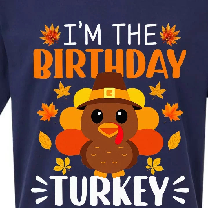 I'm The Birthday Turkey Funny Turkey Thanksgiving Sueded Cloud Jersey T-Shirt