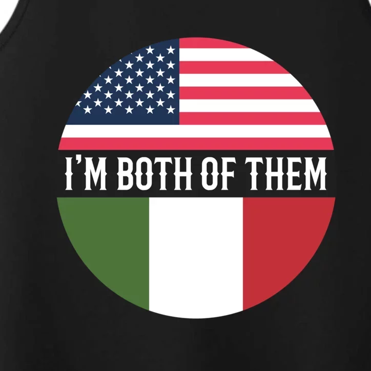 In The Both Of Them Proud To Be American Italian Flag Gift Performance Tank