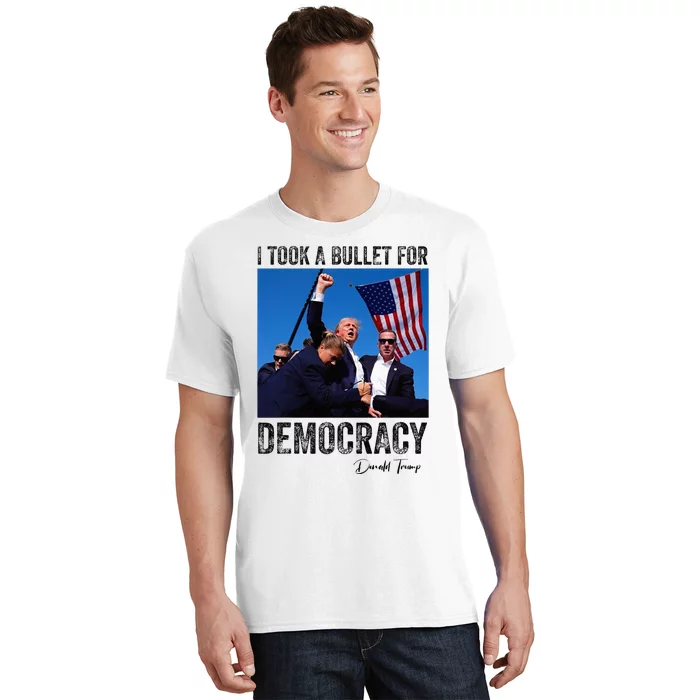 I Took Bullet For Democracy Trump Shooting Rally Trump 2024 T-Shirt