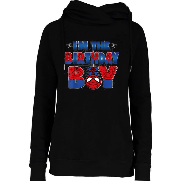 Im The Birthday Boy Spider Family Matching Womens Funnel Neck Pullover Hood