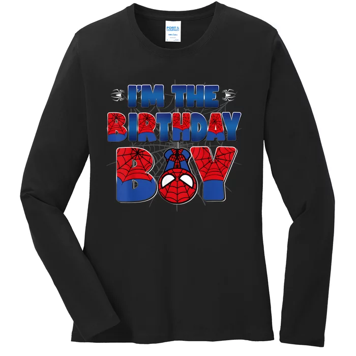 Im The Birthday Boy Spider Family Matching Ladies Long Sleeve Shirt